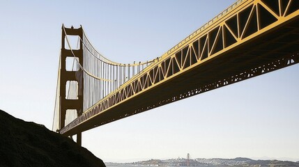 Fototapeta premium Golden Gate Bridge Iconic San Francisco Landmark Suspension Bridge Architecture Travel