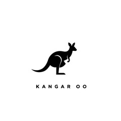 Minimalist Kangaroo Logo Design on a White Background