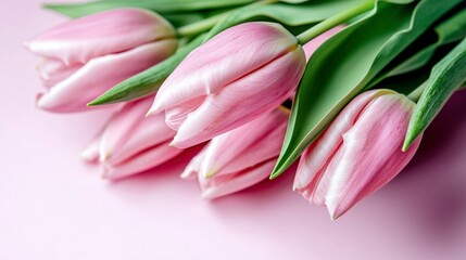 Delicate Pink Tulips Bouquet  Spring Flowers  Mother s Day  Easter  Valentine s Day  Birth