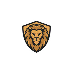 Majestic Lion Emblem Shield Design Representing Strength and Leadership