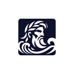 Poseidon god logo