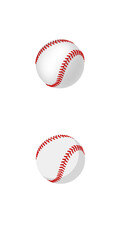 Classic beautiful baseballs,  3D Flat Vector Illustration USA professional sport, national sport culture objects, vector realistic shape ball