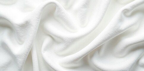 Soft and smooth vintage white cloth texture with gentle folds and organic shape, room decoration, woven fabric, fabric texture