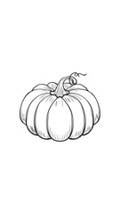 Pumpkin Vegetable Vegan Food Meal Healthy Coloring Kid Book Page in Black and White. Monochrome and Colored Samples
