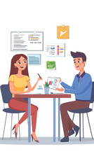 Bank Officer Discussing Credit Report, Credit RatingsScores