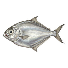Obraz premium Silver Pompano Flat Fish