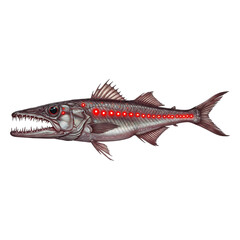 Obraz premium Deep-Sea Predator with Glowing Lateral Line