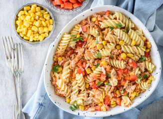 Vegetarian pasta served 