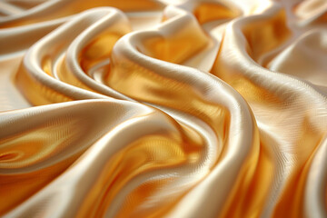 Premium Gold Silk Texture – Elegant and Rich Draped Fabric