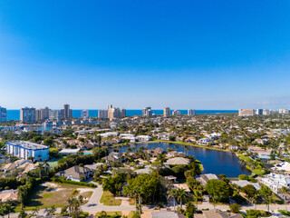 Obraz premium Naples Florida aerial photo coastal neighborhoods with homes and beach front condominiums