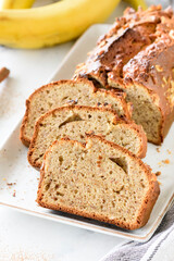 Fresh baked homemade banana bread 
