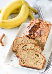 Fresh baked homemade banana bread 