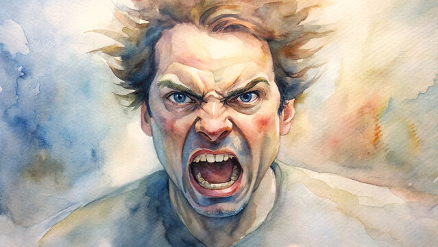 A angy, man's face in closeup