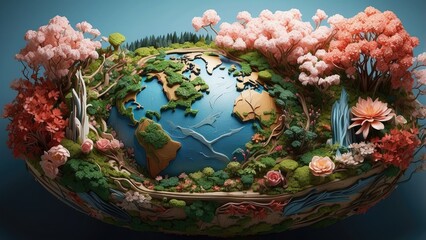**"Sustainable Development and Ecology: Green Trees, Earth, and Space – A World Environment Concept Banner"**