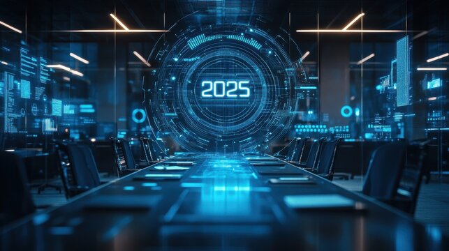 Futuristic 2025 Digital Workflow Tech Conference Business Future