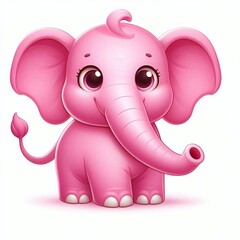 Fototapeta premium pink elephant cartoon