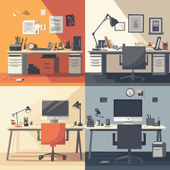 Before-and-After Workspace Transformation Symbolizing Productivity Improvement, Improvement