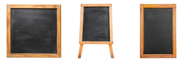 Blank Chalkboards for Creative Use and Design Ideas Isolated on transparent background