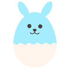 水色と白のイースターエッグ（線なし）