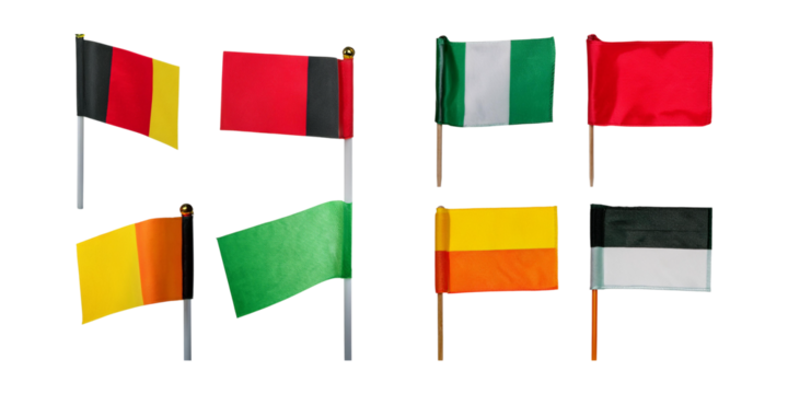 Vibrant Collection of Small National Flags on White Background