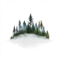 Obraz premium Misty Forest Atop a Cloud: Ethereal Nature Scene