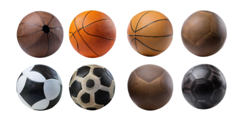 Collection of Various Sports Balls Including Basketball and Soccer