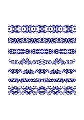 Kazakh ornaments in the form of a border, strips