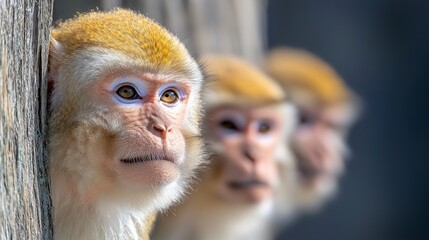 Obraz premium Close up of Monkeys Wildlife Primates Portrait Animals Zoo Nature Mammal Fur Eyes