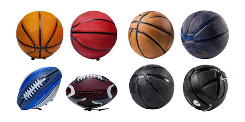 Obraz premium Collection of Sport Balls Including Basketballs and Footballs