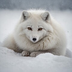 Naklejka premium arctic fox in the snow