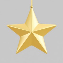 Obraz premium A golden star suspended in space.