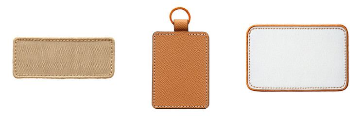 Various Blank Labels for Customization and Branding Isolated on transparent background