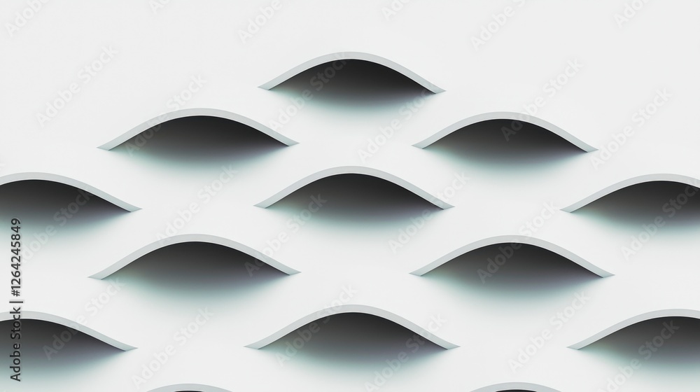 Poster abstract white wave pattern modern architectural design seamless texture background