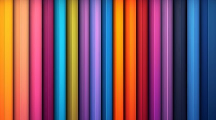 Vibrant Vertical Lines of Colorful Pencils