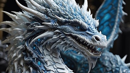 The Snow Blue-Toned Magic Dragon