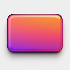 Vibrant gradient button with glossy finish on white background isolated design on white background