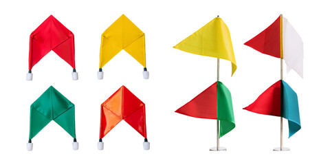 Colorful Set of Fabric Flags and Hats for Festive Occasions