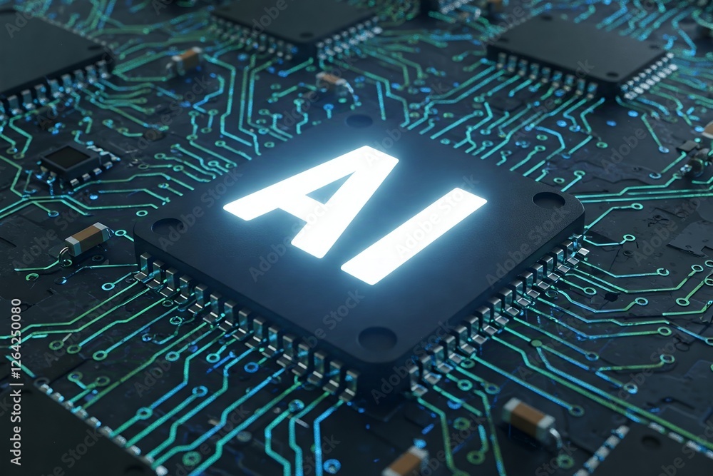 Poster close-up of a circuit board featuring a prominent 