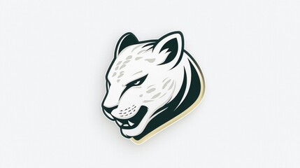 Fototapeta premium Sleek Cartoon Leopard Head Badge Logo Icon Design