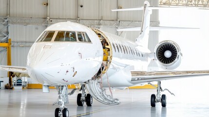 Private Jet Maintenance Hangar  Luxury Aircraft Inspection