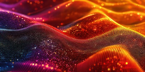 Pulsating waves of radiant color weaving into an infinite pattern