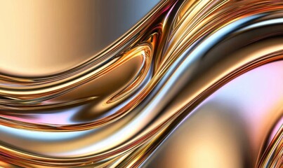 Abstract gold liquid wave background; design texture