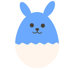 青色と白のイースターエッグ（線なし）