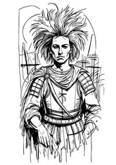 Roman Warrior Sketch – Hand-Drawn Ancient Soldier Illustration