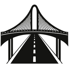 silhouette vector of a highway bridge