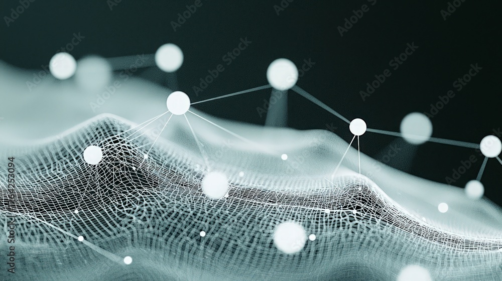 Poster abstract network connection digital data flow global network technology background