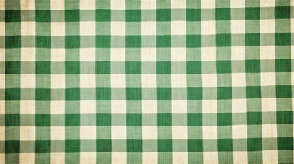 Green and Cream Gingham Tablecloth with Classic Checkered Pattern