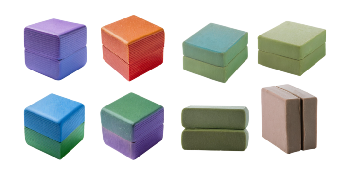 Colorful Geometric Blocks for Creative Learning and Artistic Play