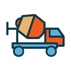 Construction cement mixer truck