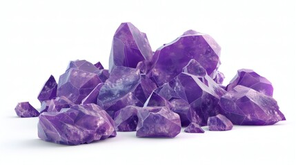 Collection of Amethyst Crystals in Various Shapes and Sizes